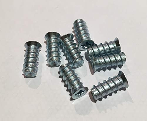 8pk Draw Runner Screws (Euro Screws) Flat head Countersunk 5mm Diameter