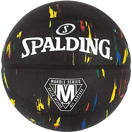 Spalding Marble Series Outdoor-Basketball, 72,4 cm, Schwarz