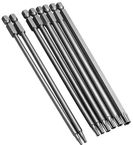 Mesee Lot de 8 embouts Torx longs T8-T40 1/4 Acier S2 Longueur : 150 mm