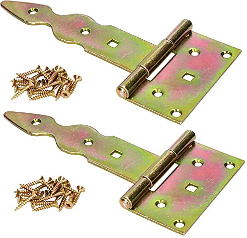 KOTARBAU® 2er Set T-Scharnier Dekorativ 150 mm Verzinkt Gelb