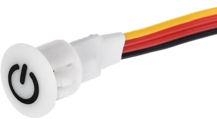 sourcing map DC 12 V Touch-Dimmschalter, 10 mm Durchmesser, Snap-In-Halterung, Weiß für LED-Leuchten