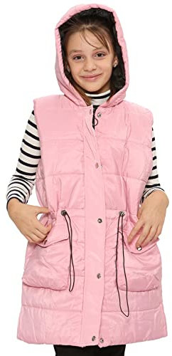 A2Z 4 Kids Mädchen Runter Weste Mode Überdimensional Mit Kapuze Jacke - Gilet 953 Pink 9-10