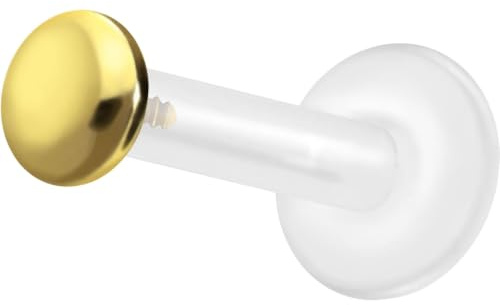 PIERCINGLINE PTFE Labret mit Innengewinde TITAN AUFSATZ SCHRAUBDISC FLACH Piercing Lippe Nase Ohr Helix Tragus Medusa Farb & Größenauswahl