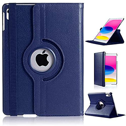 For iPad 11th 10th Generation A16 11/10.9 2025 2022 Case 360 Rotating Stand | For iPad 11 / 10.9 inch Case 11th 10th Generation Auto Sleep/Wake, PU Leather Smart Folio Protective Tablet Cover, BLUE