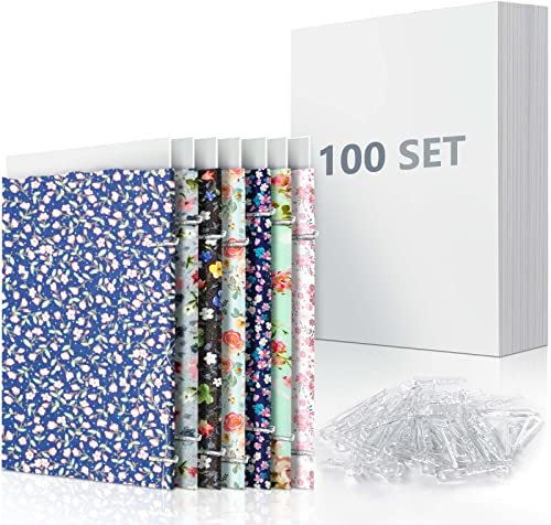 8.5 x 11 Inch Fabric Backing Board, Poster Boards and Plastic Alligator Clips for Folding and Storing Cloth Straight, Fabric Storage Boards-100 Set