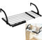 REFORUNG Tendedero Balcón Barandilla Negro Tendedero de Radiador Plegable y Retráctil de Acero Inoxidable Colgadores de Ropa para Balcones para Colgar Calcetines Ropa en Balcón Baño-Longitud:62-110cm