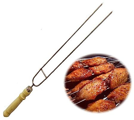 Grillspieße aus Edelstahl, doppelt gekreuzte Kabob-Spieße, mit bequemem Griff aus Holz, for Cocktails, Grillen, Grillen, Obst (Size : 5)