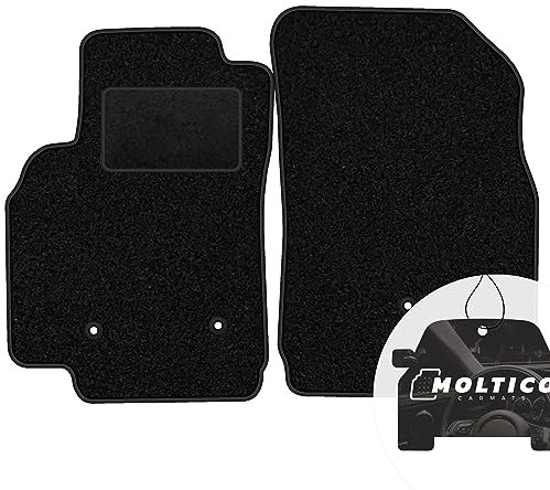 moto-MOLTICO Vorne Fußmatten Auto Velours Autoteppiche Schwarz Automatten Set 2-teilig passend für Opel Astra K 2015-2021