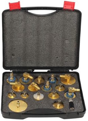 Bremsenentlüfter-Adapter-Set, 17-teilig, Hauptbremszylinder-Entlüfter, Aluminiumlegierung, Bremsen-Entlüfter-Adapter-Set für die Meisten Fahrzeuge, Zum Entlüften von Brems?lflüssigkeit
