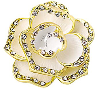 BYNYXI Vintage Brosche Strass, 3cm Brosche Damen Rose Brosche Pin Abzeichen Anstecknadeln Blume Brosche Ansteckblume für DIY Hochzeit Dekoration Haarschmuck Modeaccessoires