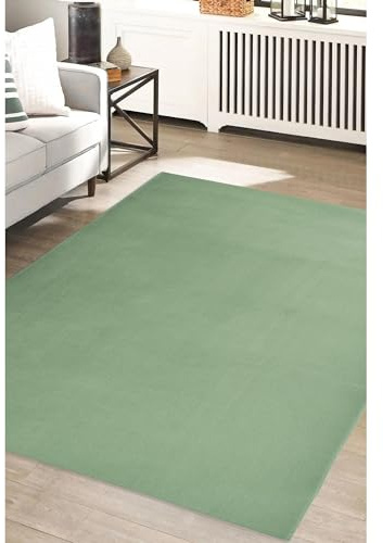 Modern Style Rugs Colorama Plain Green Cosy Small Rug. Area Rug Short Pile Rug Suitable for all Indoor Living Space - 80x150cm