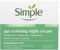 Simple Regeneration Age Resisting Night Cream with 3% Glycerin, Green Tea and Mushroom Extract Moisturiser for Overnight Skin Rejuvenation 50 ml