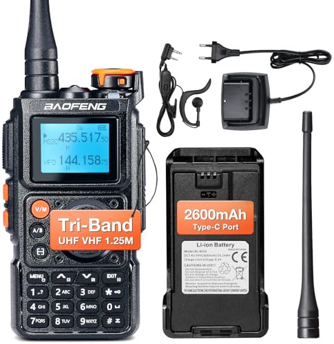 BAOFENG K6 Multi Band 6W Handfunkgerät, UHF VHF FM Air Amateurfunk, 999CH | Airband-Empfang, Drahtlose Freq-Kopie, Reverse Repeater-Freq, 2600mAh Akku, USB-C aufladbarer