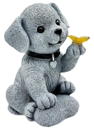 Sharplace Figurine de chien solaire, statue de jardin pour chien, ornement de jardin extérieur, art de cour avec lumières solaires, statue d'extérieur pour