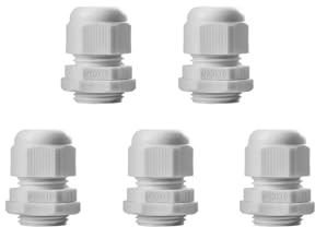 5 Stück Kabelverschraubung M20, IP68 Wasserdicht Kabeldurchführung, Kabelverschraubungen für Outdoor Garten Schaltkasten Abzweigkasten, Kunststoff Nylon Kabeldurchführunge Weiß