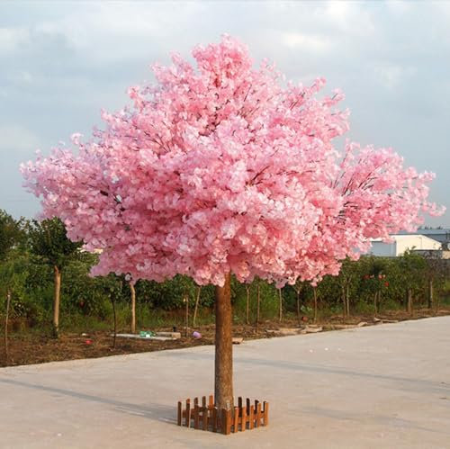 Árbol de cerezo artificial hecho a mano de 6 pies, árbol bonsái rosa claro con ramas, decoración de boda para interiores y exteriores, decoraciones realistas de cerezo en flor