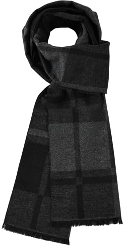 Buauty Winter Scarf for Men Warm Long Soft Wool Cashmere Feel Scarves Black and Grey Classic Tassel Striped Plaid Scarfs Xmas Christmas Gift for Mens Neck Heated Thick Blue Gray Brown Square Shawl