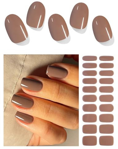 Wahrshei Nagelfolien | 20pcs Jelly Brown Nagelfolie Selbstklebend | UV Gel Nagelfolie | Gel Nail Stickers, Gellack Wraps für Nagel
