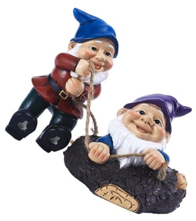 Kisangel Ensemble De Mini Statues De Jardin Nain en Résine Décoration Dextérieur