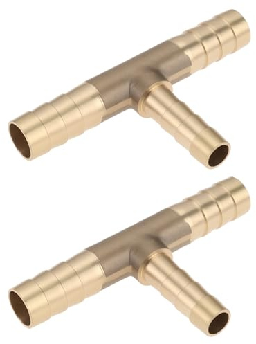 LT Easiyl 2x Raccordi A T Di Riduzione In Ottone Da 8 Mm A 6 Mm A 8 Mm Per Collegare In Modo Semplice Tubi Per Aria Acqua Olio Combustibile