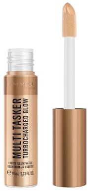 Rimmel Multi Tasker Turbocharged Glow, highlighter visage liquide, pigments nacrés réflecteurs de lumière, Éclat radieux et lumineux, Vitamines C et E, Formule vegan, hydratant, 006 It's Giving Glow