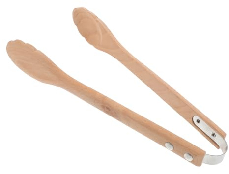 VALICLUD Pinza da cucina in legno resistente al calore, multifunzionale, per grigliate e grigliate, manico in legno naturale, ergonomiche e versatili, per esterni e ristoranti