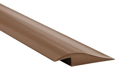 Quest Perfil de Transición para Desnivel, Regleta de Transición de PVC - 50 mm x 7 mm - 1 Metro - Perfil de Ajuste de Altura, de Acabado, de Adaptación - Marrón