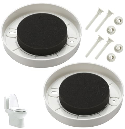 Youyole 2 Pcs Flange Cover Kit White Toilet Flange Repair Kit Includes Nylon Screws, Nylon Bolts, Drain Cover for Toilet