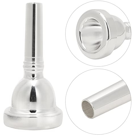Funien Embouchure Plaquée Argent pour Trombone Alto 12C, Embouchure de Trombone en Laiton, Accessoires D'instruments de Musique pour une Bonne qualité Sonore