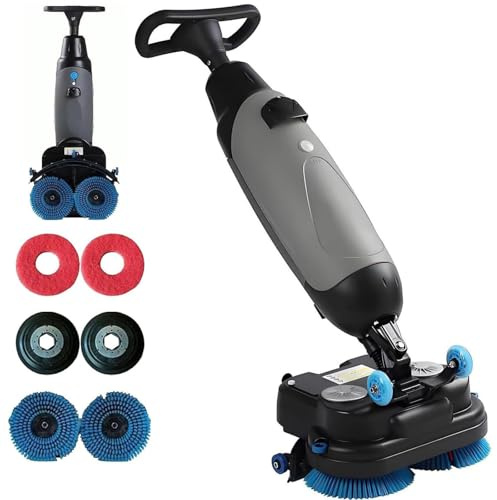 PixCy Lavapavimenti Lavasciuga Commerciale,Lavapavimenti Leggera,Testina 360° & 43 Cm Larghezza,1200 M²/H Copertura,Semovente & Elettrica,per Spazi Domestici & Commerciali Grey