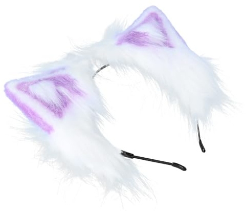 ROMISBABA Bendable Faux Fur Fox and Wolf Ear Headband, Purple Folding Hairband Party Hair Accessory for Women and, Soft Plush Animal Ear Hoop for Festivals and Cosplay