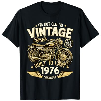 50 cumpleaños Hombre Moto Biker Motero Camiseta Vintage 1976 Camiseta
