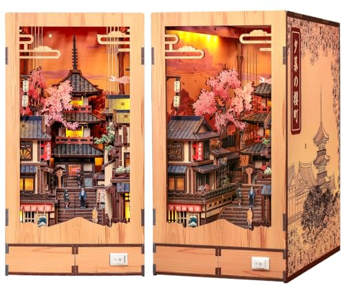 Cutefun DIY Book Nook Kit - Japanese Kyoto 3D Wooden Puzzle 400+ Pieces