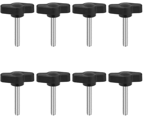 JJWNMLL 8 Sets Rändelschraube,M4*30mm T-förmige Klemmschraubenknopf Schwarz | Daumenschrauben Griff Flügelschraube Schnellentfernung Handfestziehen Knopfersatz