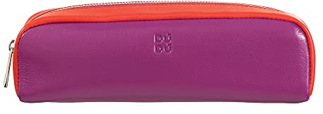 DUDU Stift Etui Colorful aus Buntem Leder mit Reissverschluss für Büro und Schule Fuchsia