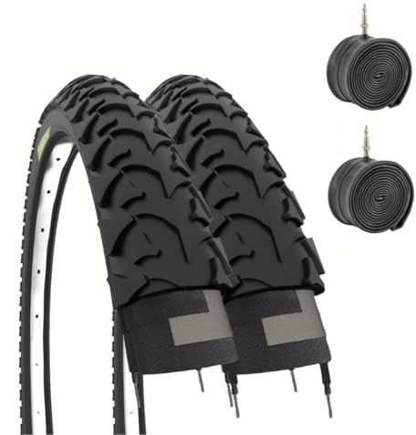 ECOVELO EBA12MBE 2 schwarze Reifen 12 1/2 x 1,75 x 2 1/4 (47-203) + Reifen aus Gummi Fahrrad MTB Kinder