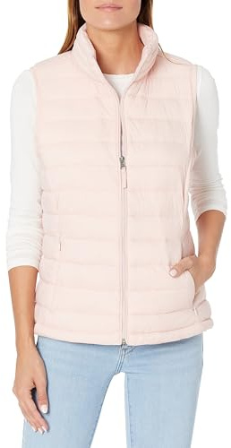 Amazon Essentials Women's Lightweight Water-Resistant Packable Puffer Vest, Light Pink, XX-Large