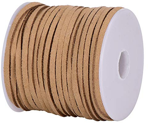 DonDon Cordino Velours Velluto 3 mm Fai da Te Rotolo da 30 Metri - Marrone Chiara