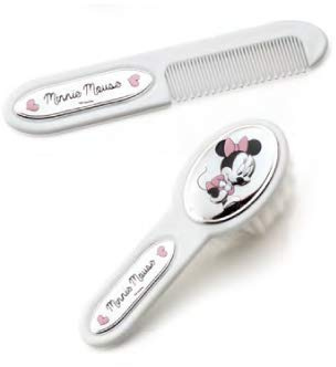 VALENTI & CO. Disney Baby Kindheit – Geschenk-Set mit Haarbürste und Kamm für Neugeborene mit Maus aus aus Silber, One Size