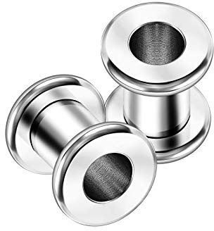 KJM Fashion 2 Stk Stahl Fleischtunnel abgerundeten Piercing Schmuck