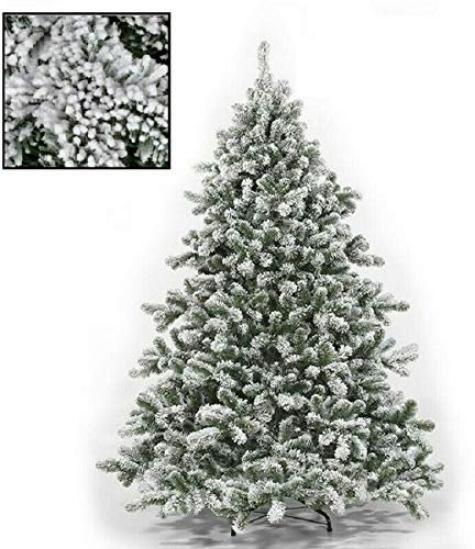 Emmeshop-Online Albero di Natale Tirolese Innevato Pino Super folto Realistico Ignifugo cm 180 210 230 270 (210 cm)