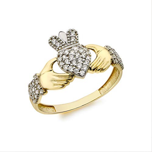 CARISSIMA Damen-Claddah-Ring Gelbgold 9kt Zirkonia 11,5mm Größe 49