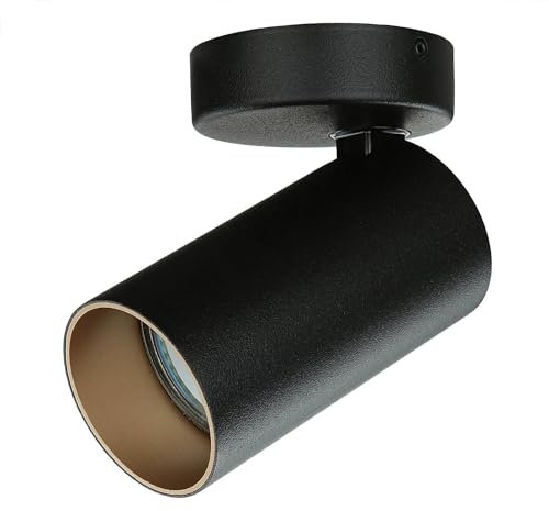 Licht-Erlebnisse Deckenspot aus Metall in Schwarz-Gold GU10 D:7cm minimalistisch EU Produkt für Flur Treppenhaus Küche Deckenlampe Deckenleuchte Strahler Spot