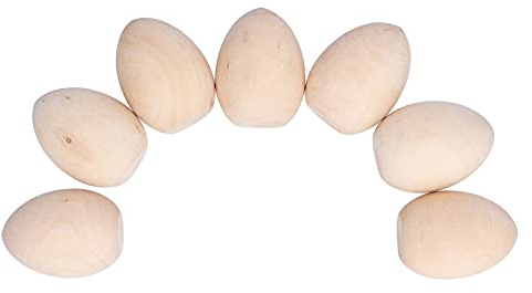 10 Pezzi di Uova di Legno, Uova di Legno Non Verniciate Non Finite, Uova di Pasqua in Legno Tingibili, Dipinte a Mano Fai da Te, Uova Artigianali Leggere, Uova di Pasqua Fai da Te per Decorare la Pasq