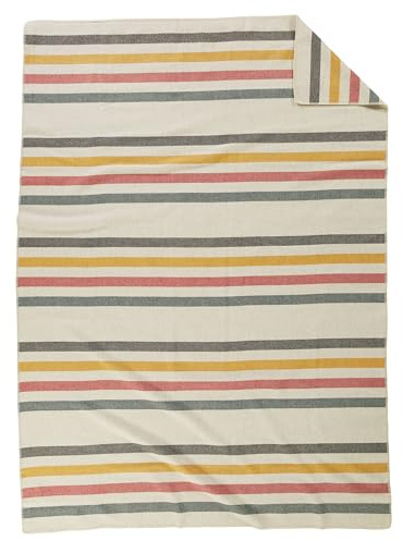 Pendleton Eco-Wise Easy Care 100% Wool Blanket, Responsibly Sourced, Heirloom Quality, Washable All Season Blanket, Twin 66 x 96, Vintage Glacier