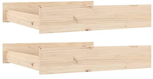 vidaXL 2X Cajones de Cama Gaveta Somier Almacenamiento Caja Accesorio de Dormitorio Habitación Organizador Muebles Madera Maciza de Pino