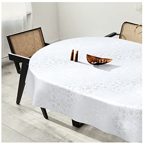 Wachstuchtischdecke Wachstuch Tischdecke abwaschbar Wachstischdecke Plastik-Tischdecken Glatt Oval 140x280cm mit Saum Memory