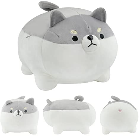 Surplex Shiba Inu Peluche Joufflu Jouet Oreiller Chien Poupée Peluche, Mignon Peluche Coussin Animal Jouets d'oreiller étreignant pour Enfants Coussins Animaux pour Cadeau de Noël(40cm/15.75“)