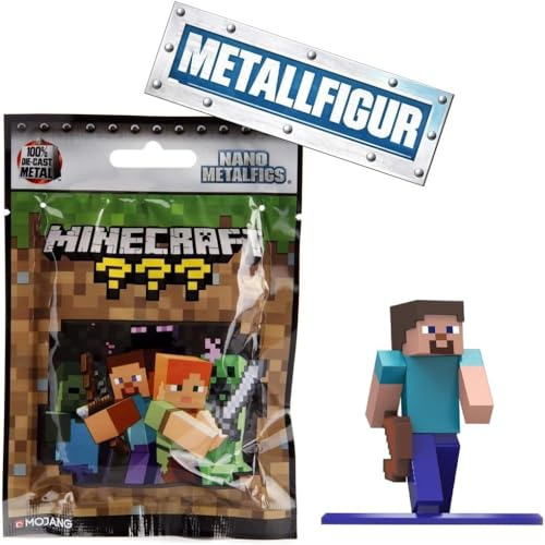 Minecraft 253261000 Nano Actionfigur Videospiel Nanofigs Blind Pack, Mehrfarbig, 5er Pack