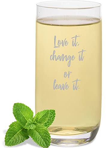 JUNIWORDS Longdrinkglas mit Gravur, Love it, change it or leave it, Longdrinkglas (1007296)